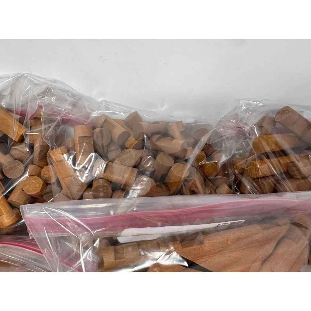Vintage Lincoln Logs Wooden Building Pieces Lot ~290 Pieces Sorted Clean (B)